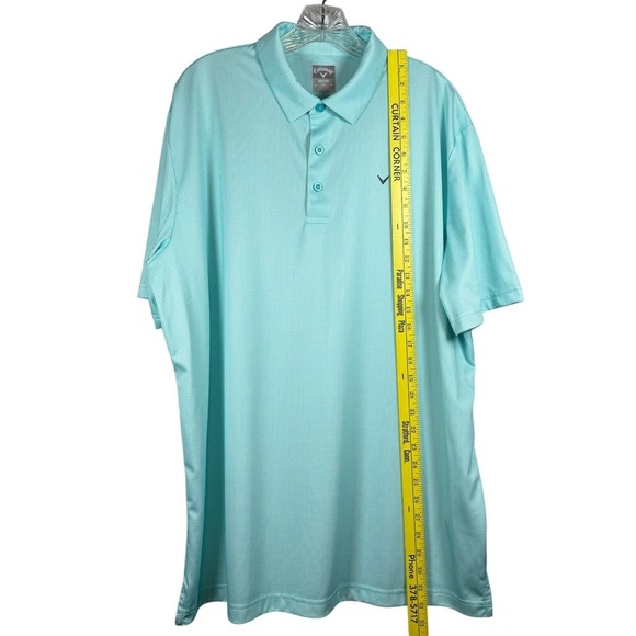 NWOT Callaway Opti-Dri Golf Polo, Teal Plaid Print, Size XL - Picture 4 of 6